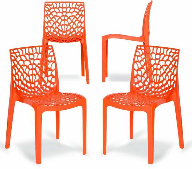Binani Web Modern Plastic Dining Chair for Home,Cafe|Durable Outdoor Seating Chair Plastic Dining Chair