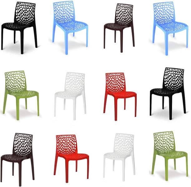 GOYALSON Designer Web Chair Plastic Living Room Chair for home study restaurant dining Plastic Dining Chair