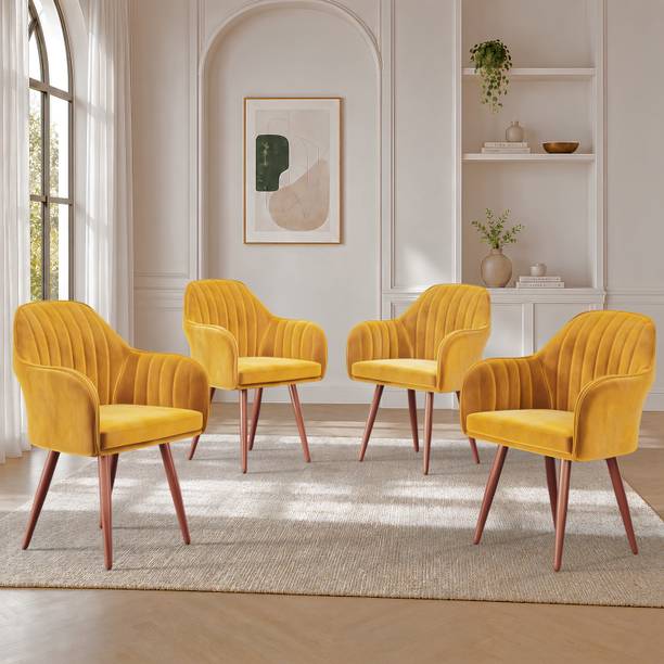 Vergo Plush Velvet Accent Chair, Cushion Seat for Home, Cafe, Living Fabric Dining Chair