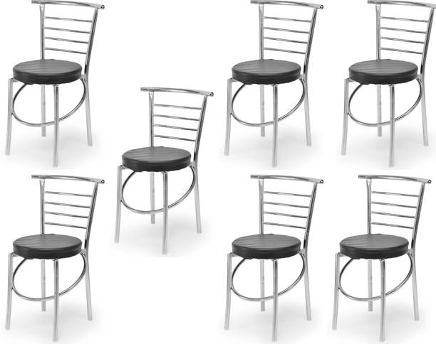 SOMRAJ Steel Chair Office Visitor Student Study Chair Home Resturants Dining Chair Leatherette Dining Chair