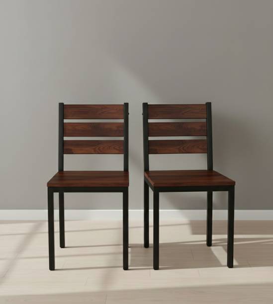 Maghji Modern Metal & Wooden Dining Chair Metal Dining Chair