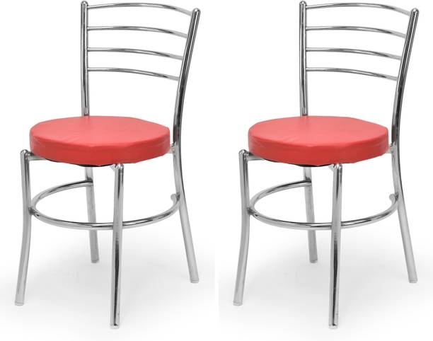 APPLE FURNITURE Comfortable Durable Dining Chair with Cushion Steel Chrome Chair Metal Dining Chair