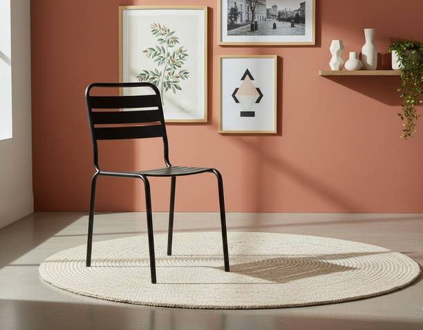 Maghji Metal Chair | Slatted Seat & Back Indoor‑Outdoor Dining Chair Metal Dining Chair