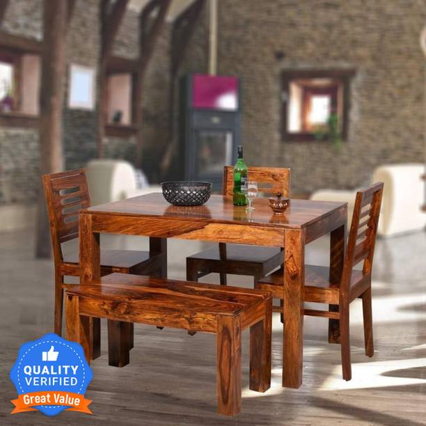 Cherry Wood Rosewood (Sheesham) Solid Wood 4 Seater Dining Set