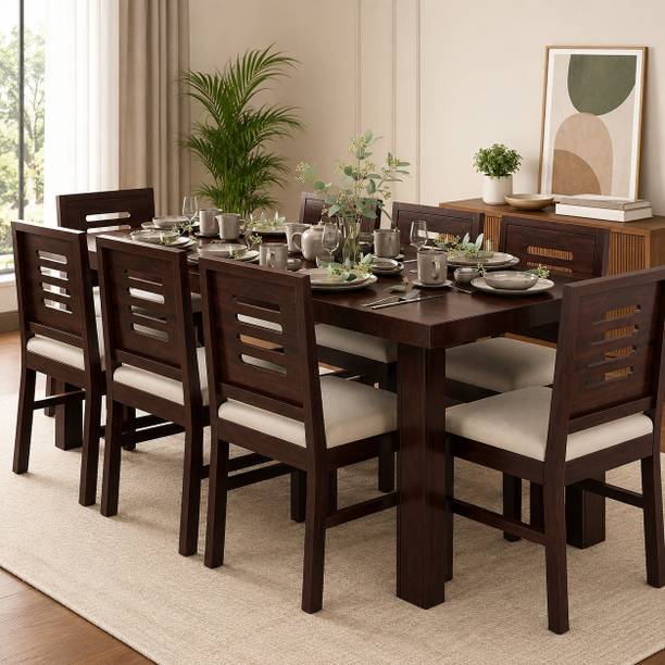Kendalwood Furniture Premium Dining Room Furniture Wooden Dining Table with 8 Chairs Solid Wood 8 Seater Dining Set