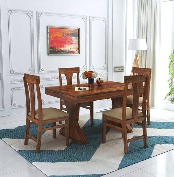 Ganpati Arts Sheesham Wood Dining Set/Wooden 4 Seater Dining Set For Home Solid Wood 4 Seater Dining Set