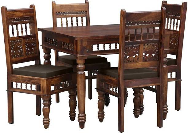 jangid Handicraft Wooden Dining Table with Chairs | Dining Table Set of 4 for Home Solid Wood 4 Seater Dining Set