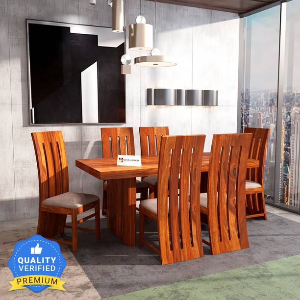 Kendalwood Furniture Premium Dining Room Furniture Wooden Dining Table with 6 Chairs Solid Wood 6 Seater Dining Set
