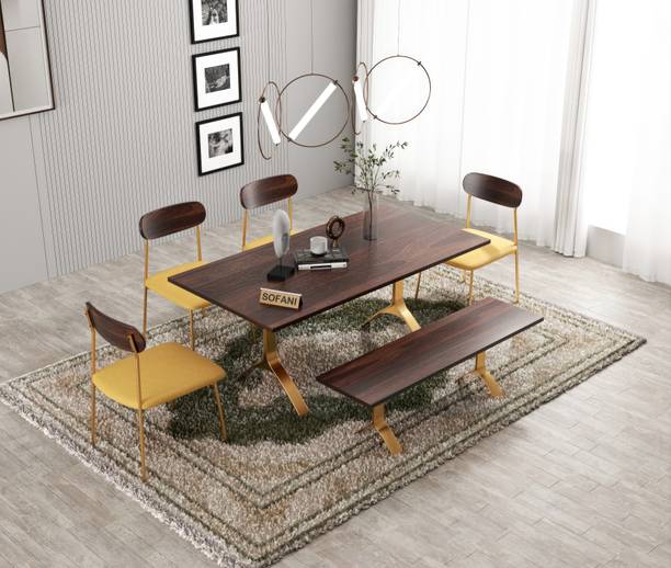 Sofani ELIXIR Dining Table Solid Wood 6 Seater Dining Set Solid Wood 6 Seater Dining Table