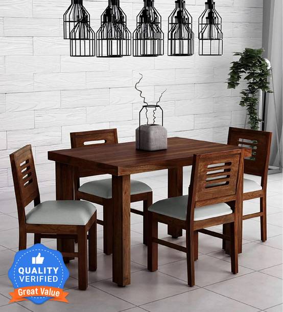Shree Jeen Mata Enterprises Solid Wood Sheesham Wood 4 Seater Dining Table With 4 Chairs For Dining Room Solid Wood 4 Seater Dining Set