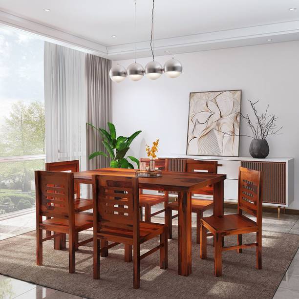 Flipkart Perfect Homes Sheesham ( Rosewood ) Solid Wood 6 Seater Dining Set
