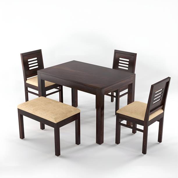 Devsignature Sheesham Wood 4 Seater Dining Set/Wooden Dining Table & Chair Set For Home Solid Wood 4 Seater Dining Set