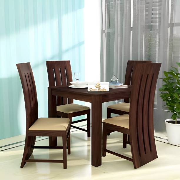 Douceur Furnitures Solid Sheesham Wood 4 Seater Dining Set For Dining Room / Restaurant. Solid Wood 4 Seater Dining Set