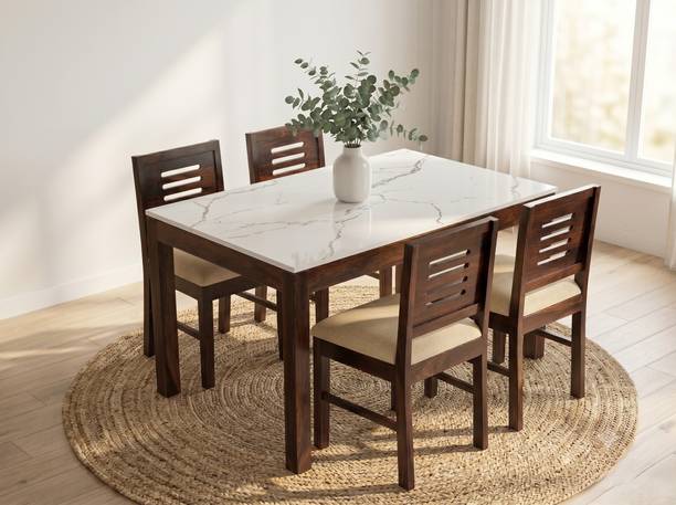 Deuba Premium Quality 4 Seater Dining Set for living room Furniture Solid Wood 4 Seater Dining Set
