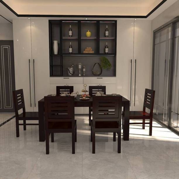 MODI EXPORT Solid Sheesham Wood Six Seater Dining Set For Dining Room, Café. Solid Wood 6 Seater Dining Set