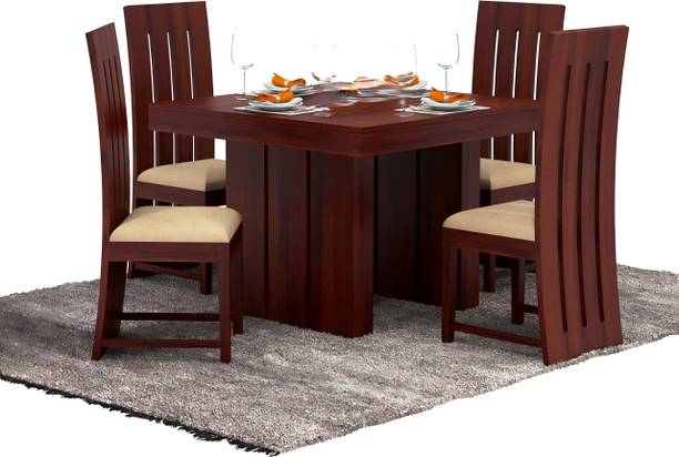 BAGARI ARTS Solid Sheesham Wood 4 Seater Dining Set For Dining Room | Kitchen | Hotel Solid Wood 4 Seater Dining Set