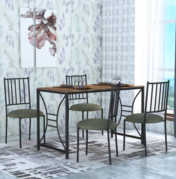 Anishwar Indoor & Outdoor Dining Room and Living Room Set Metal 4 Seater Dining Set