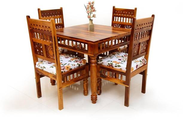 RK WOOD RK wood dinner set table 4 seater sheesham wood Solid Wood 4 Seater Dining Set