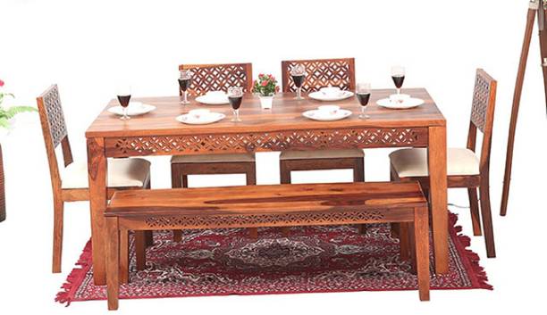 Deuba Sheesham wood Solid Wood 6 Seater Dining Set
