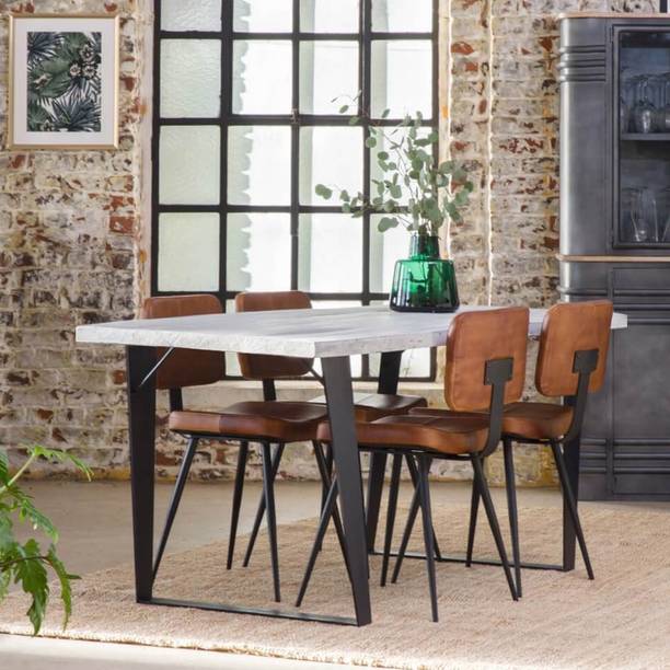 THE ATTIC Metal 4 Seater Dining Set