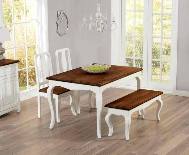 APRODZ Solid Wood 4 Seater Dining Set