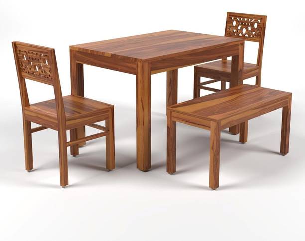 Flipkart Perfect Homes Solid Wood Four Seater Dining Set With Two Chairs & One Bench For Dining Room || Solid Wood 4 Seater Dining Set
