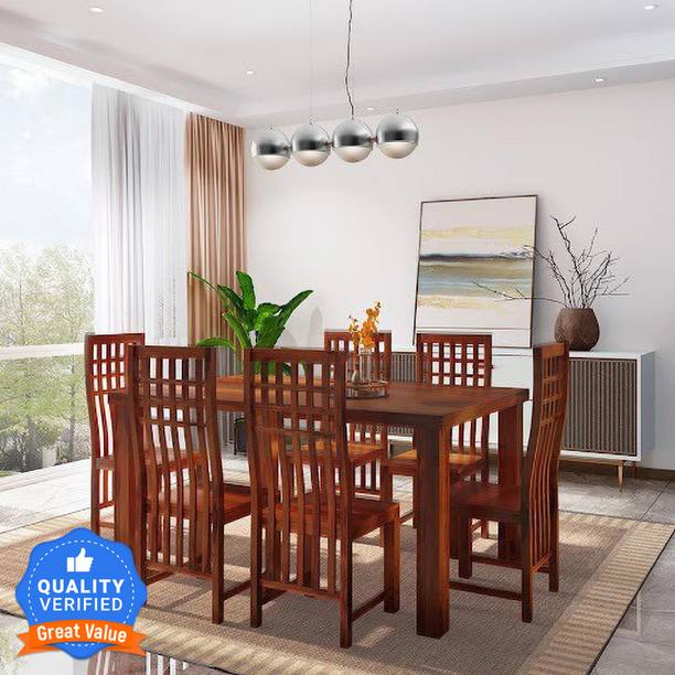 Flipkart Perfect Homes Sheesham ( Rosewood ) Solid Wood 6 Seater Dining Set