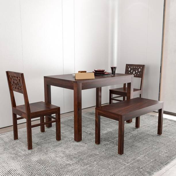 Flipkart Perfect Homes Solid Wood Four Seater Dining Set With Two Chairs & One Bench For Dining Room || Solid Wood 4 Seater Dining Set