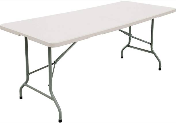 metreno 8ft Height Adjustable Plastic Folding Picnic Table with Metal Frame Dining Table Plastic 8 Seater Dining Set
