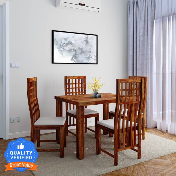 Flipkart Perfect Homes Sheesham ( Rosewood ) Solid Wood 4 Seater Dining Set