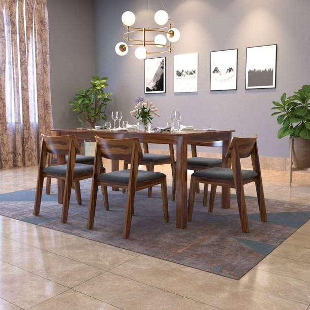 Deuba Sheesham Solid Wood 6 Seater Dining Set