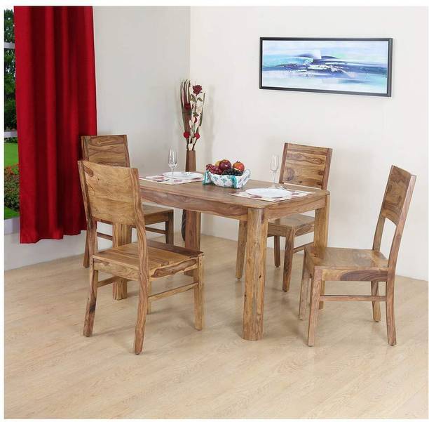 TRUE FURNITURE Shessham ( Rosewood ) Solid Wood 4 Seater Dining Set