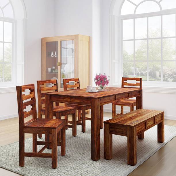 Flipkart Perfect Homes Sheesham ( Rosewood ) Solid Wood 6 Seater Dining Set