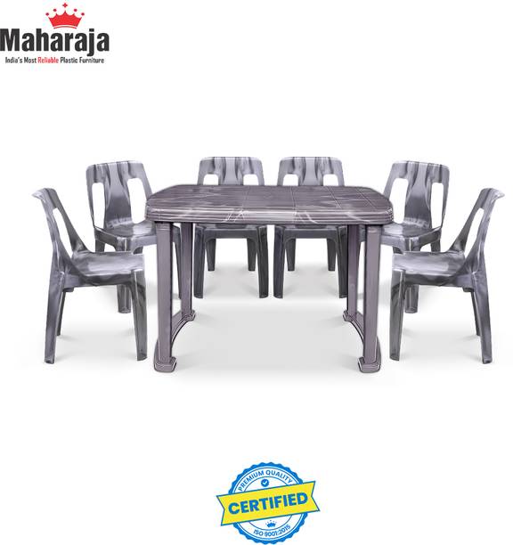 MAHARAJA Bahubali Dining set for Outdoor & Indoor | Plastic 6 Seater Dining Set