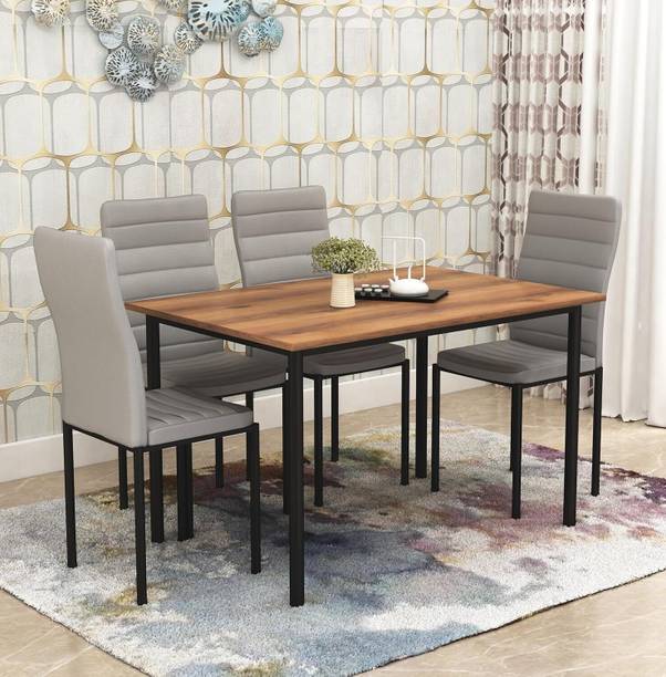 Flipkart Perfect Homes 1 Table 4 Upholstered Dining Chairs for Home Solid Wood 4 Seater Dining Set