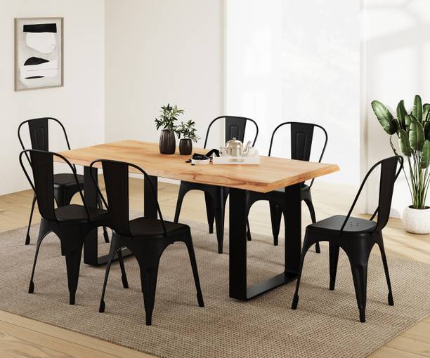THE ATTIC Solid Wood 6 Seater Dining Set