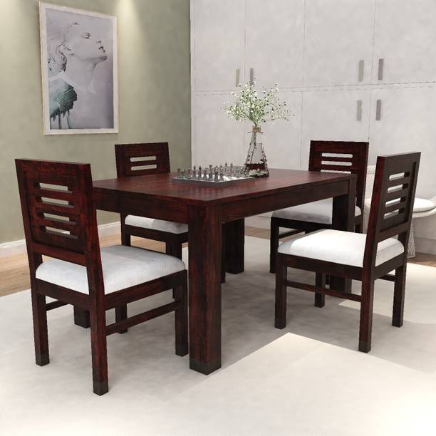 AMARNATH MD Solid Sheesham Wood Dining Table Set for Dining Room | Hotel | Office Solid Wood 4 Seater Dining Set