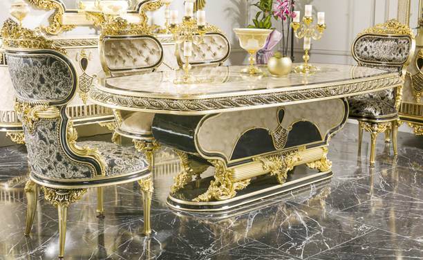 royal wood ROYAL MAHARAJA TEAK WOOD 6 SEATER DINING SET FOR LIVING ROOM | DINING ROOM Solid Wood 6 Seater Dining Set