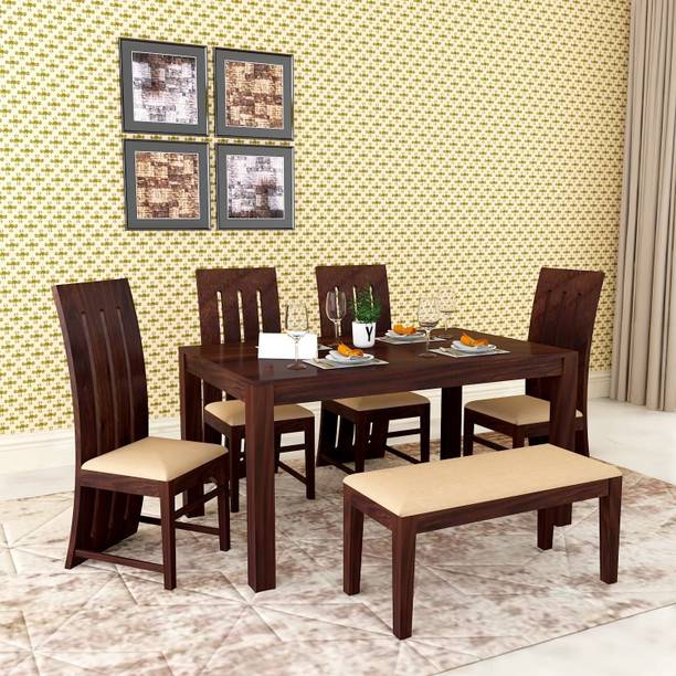 TRUE FURNITURE Rosewood Sheesham Solid Wood 6 Seater Dining Set