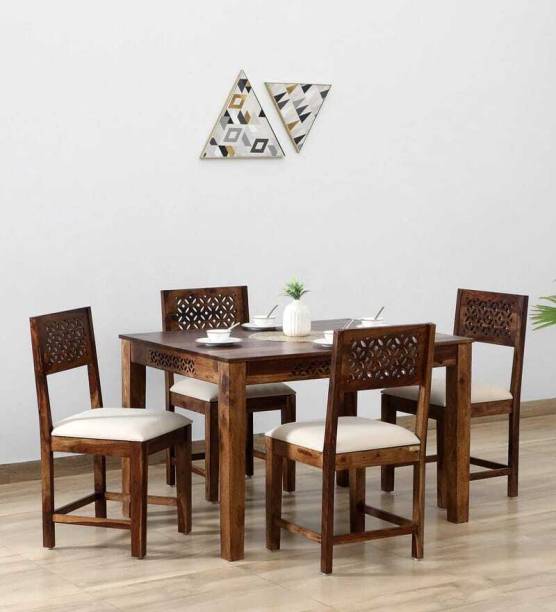 Sarswati Furniture Solid Wood 4 Seater Dining Table With 4 Chairs Dining Room Furniture/Hotel Solid Wood 4 Seater Dining Set