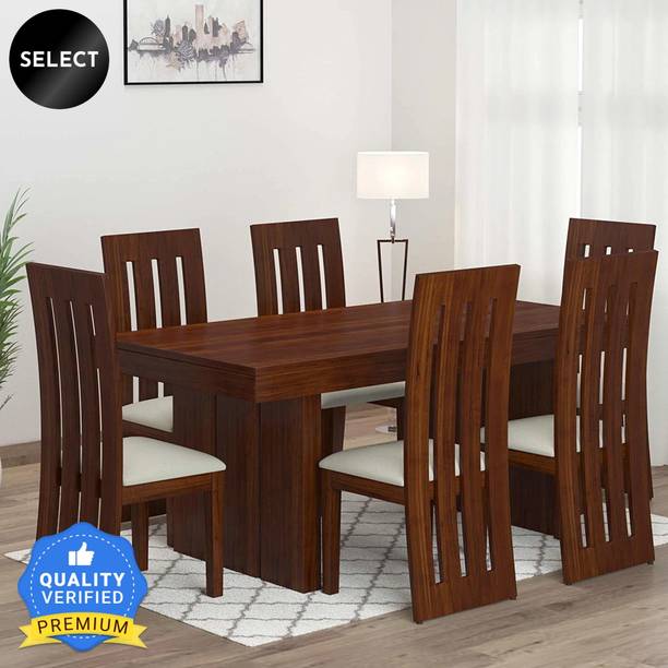 Kendalwood Furniture Premium Dining Room Furniture Wooden Dining Table with 6 Chairs Solid Wood 6 Seater Dining Set