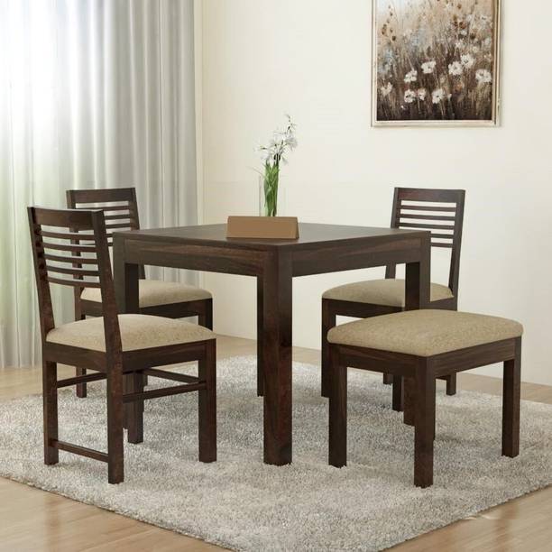 Flipkart Perfect Homes Solid Sheesham Wood Four Seater Dining Set For Dining Room/ Hotel/ Restaurant || Solid Wood 4 Seater Dining Set