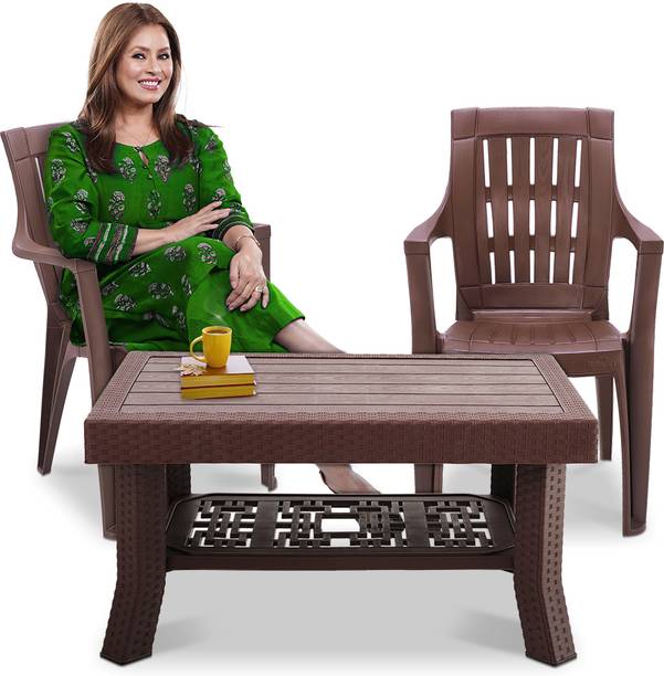 MAHARAJA Plastic Chair & Table set for Outdoor & Indoor | Plastic 2 Seater Dining Set