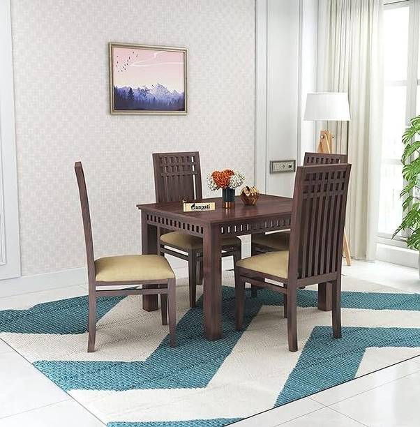 Ganpati Arts Sheesham Wood Dining Set/Wooden 4 Seater Dining Set For Home Solid Wood 4 Seater Dining Set