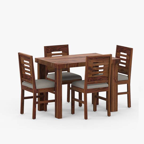 TRUE FURNITURE Rosewood (Sheesham) Solid Wood 4 Seater Dining Set