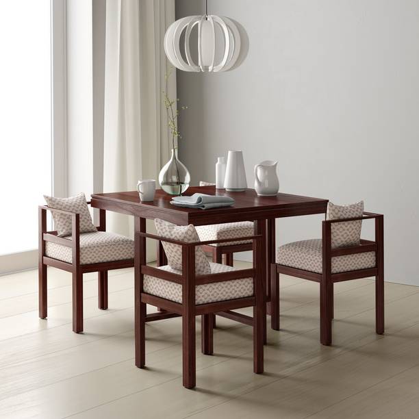 Wopno Furniture Pure Sheesham Wooden 4 Seater Dining Table Set for Dining Room Solid Wood 4 Seater Dining Set