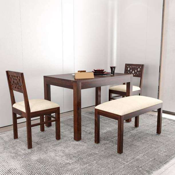 Flipkart Perfect Homes Solid Wood Four Seater Dining Set With Two Chairs & One Bench For Dining Room || Solid Wood 4 Seater Dining Set