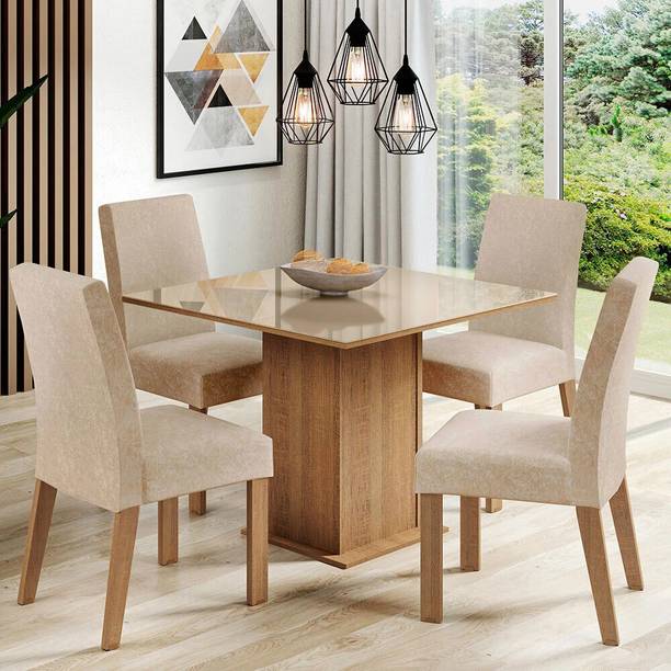 Madesa Evelin Dining Set Engineered Wood 4 Seater Dining Set