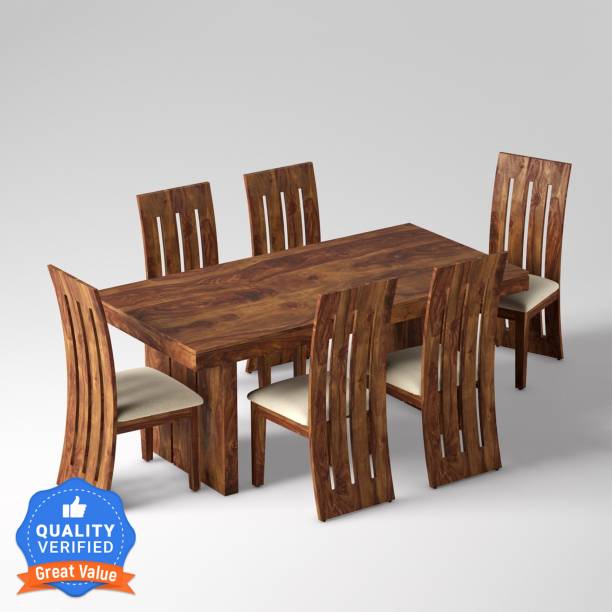 Allie Wood Sheesham Solid Wood 6 Seater Dining Set
