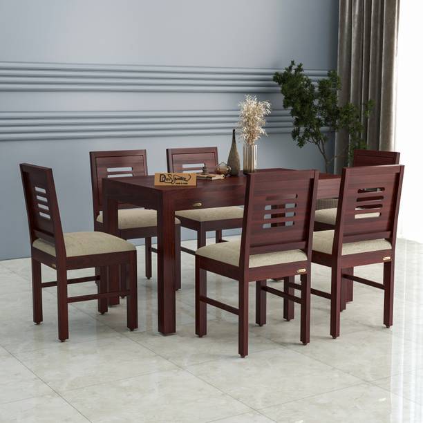 Flipkart Perfect Homes SHEESHAM WOOD SIX SEATER DINING SET Solid Wood 6 Seater Dining Set